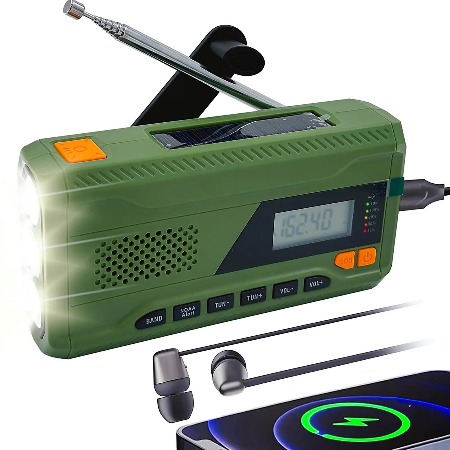 SilentReel Dynamo 4500mAh Solar Hand Crank Emergency Radio